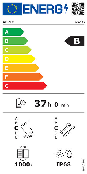iPhone 16 Pro energy label