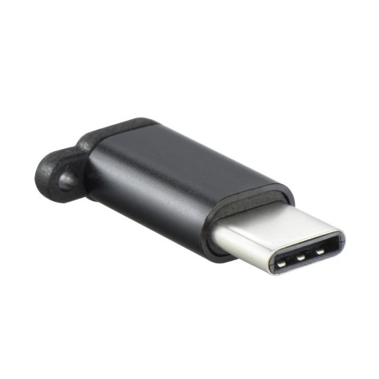 Adapter Micro USB u TypeC keychain crni