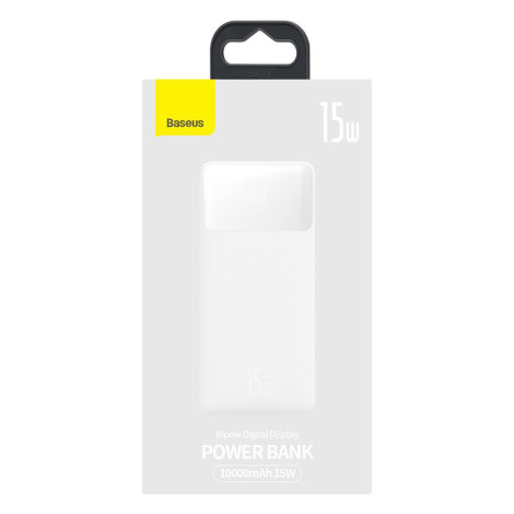 Prijenosna baterija Baseus Power Bank + Type C 15W bijela s kapacitetom 10000 mAh