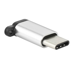 Adapter MicroUSB u TypeC keychain silver