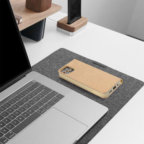 Preklopna maska Book Luna za Xiaomi Redmi Note 12 4G zlatna