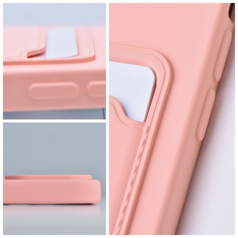 Silikonska maska Forcell Card case za Samsung Galaxy A14 roza