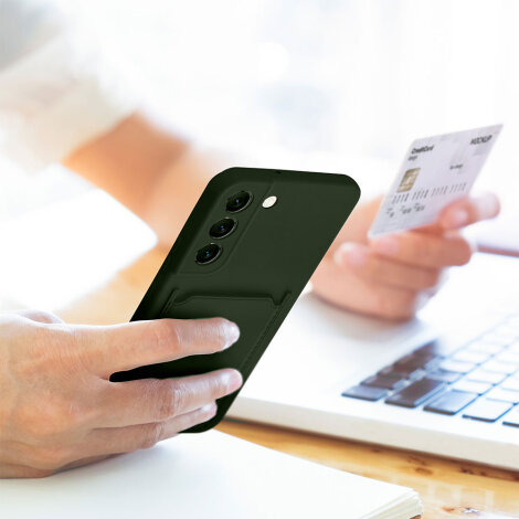 Silikonska maska Forcell Card case za Samsung Galaxy A14 zelena
