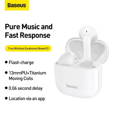 Baseus Bowie E3 earphones white