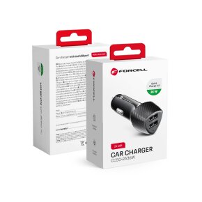 Forcell car charger 2xUSB (36W) crni