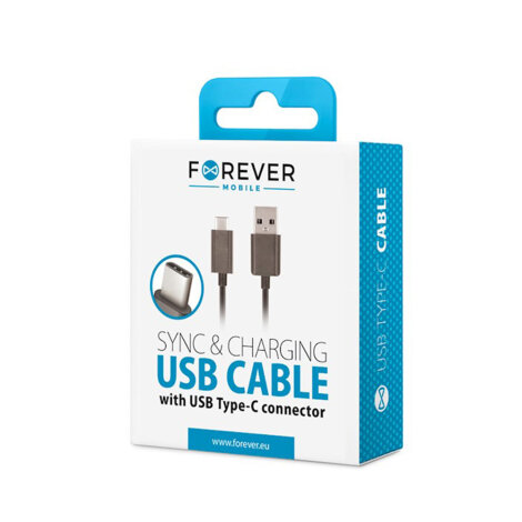 Forever Data kabel USB to Type-C 1A 1m crna