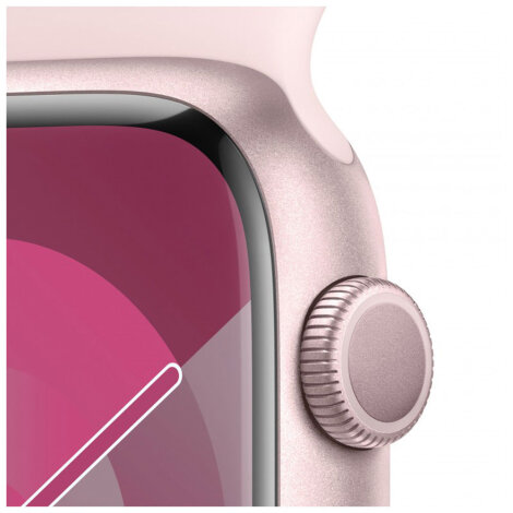 Apple Watch 9 41mm Pink Alu Case with Pink Sport Band S/MApple Watch 9 41mm Pink Alu Case with Pink Sport Band S/M