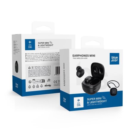Blue Stars Mini Wireless Headphones (A19) Black