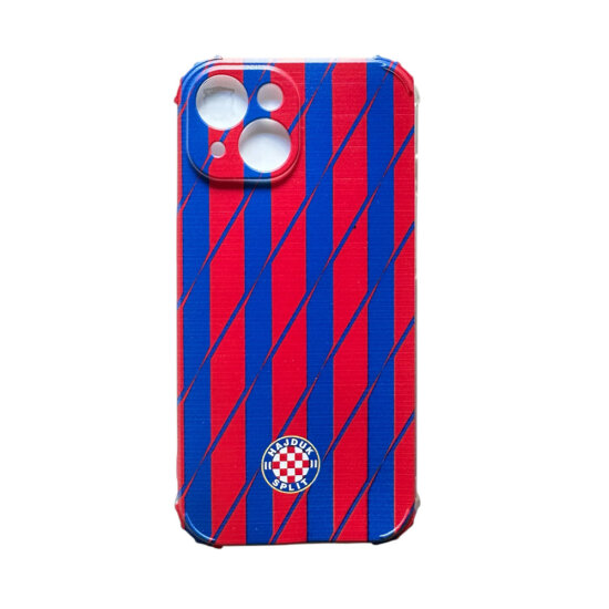 Maskica za iPhone 15 - Hajduk CP 2024 - sa crveno-plavim uzorkom dresa (sezona 2024/25) i grbom