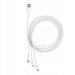 Baseus cabel 3u1 USB-A na USB-C, Micro USB, Lightning 1,5m White
