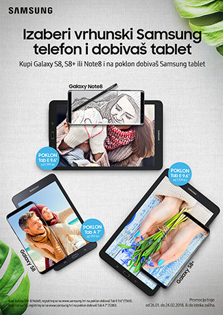 Izaberi vrhunski Samsung telefon i dobivaš tablet